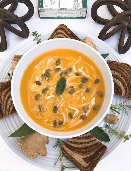 Soupe de courge musquée à la double crème