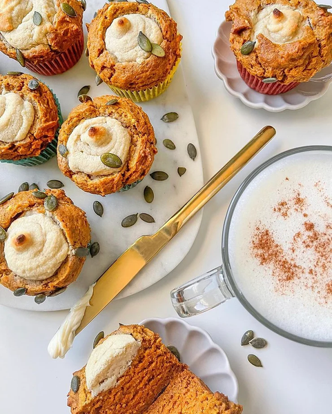 Muffins à la crème de fromage et à la citrouille