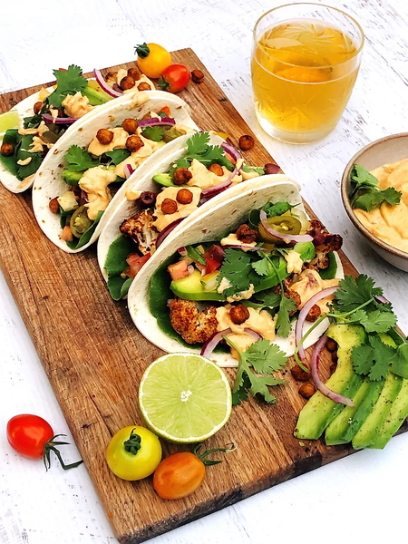 Roasted Cauliflower and Chickpea Tacos