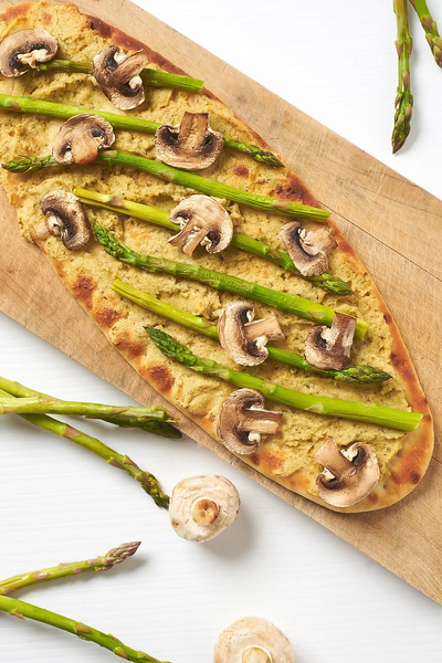 Tarte aux asperges et champignons