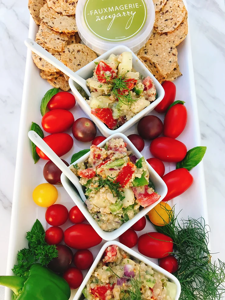 Quinoa Salad with Creamy Avocado & Garlic Dressing