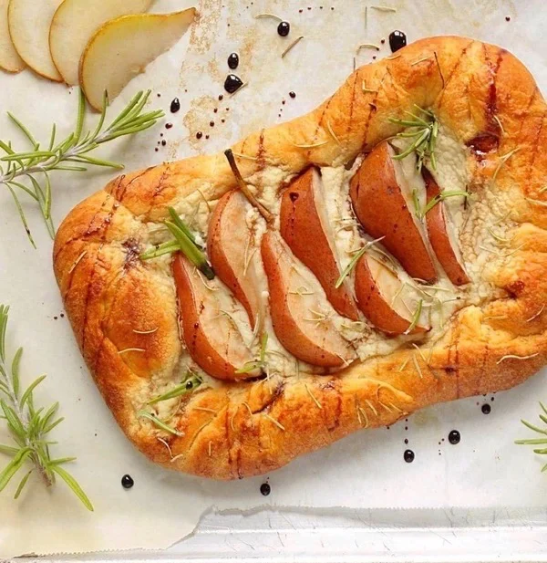 Easy Vegan Pear & Creamy Swiss Galette